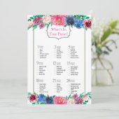 Invitation Jeu de Fête des mariées de pivoine peinte rose ble (Debout devant)