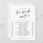 Invitation Jeu de Fête des mariées Décontractée moderne lui p (Devant)