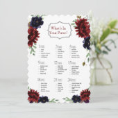 Invitation Jeu de Fête des mariées d'or Peony de la marine de (Debout devant)