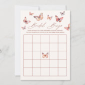 Invitation Jeu de Fête des mariées du papillon Boho de bingo  (Devant)