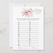 Invitation Jeu de Fête des mariées Floral et dentelle (Devant)