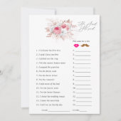 Invitation Jeu de Fête des mariées Floral et dentelle (Devant)