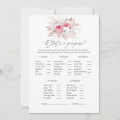 Invitation Jeu de Fête des mariées Floral et dentelle (Devant)