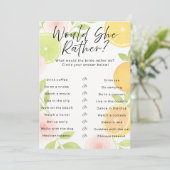 Invitation Jeu de Fête des mariées florale de Citrus (Debout devant)