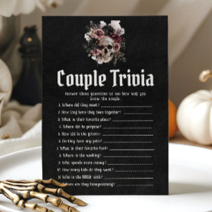 Invitation Jeu de Fête des mariées Halloween Skull Couple Tri
