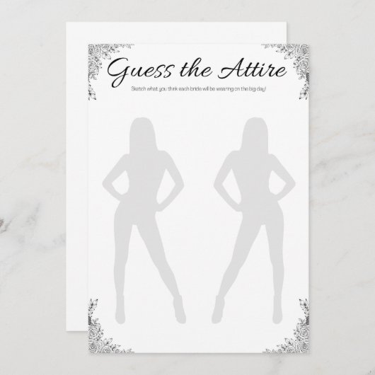 Invitation Jeu de Fête des mariées lesbienne, devinez tout (Devant / Derrière)