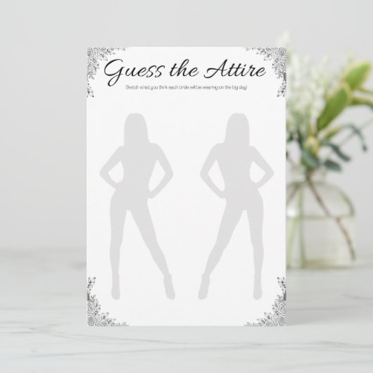 Invitation Jeu de Fête des mariées lesbienne, devinez tout (Debout devant)