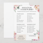 Invitation Jeu de Fête des mariées Qu'est-ce que votre sac ro (Devant / Derrière)