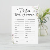 Invitation Jeu de Fête des mariées Word Scramble (Debout devant)