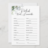 Invitation Jeu de Fête des mariées Word Scramble (Devant)