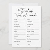 Invitation Jeu de Fête des mariées Word Scramble (Devant)