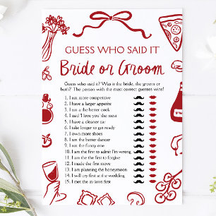 Invitation Jeu de fête prénuptiale pour une mariée ou un mari