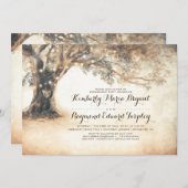 Invitation Jeu de fiançailles de chêne rustique et de coeur s (Devant / Derrière)