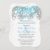 Invitation Jeu de fiançailles d'hiver Silver Blue (Devant / Derrière)