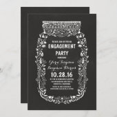 Invitation Jeu de fiançailles rustique en bocal de Chalkboard (Devant / Derrière)