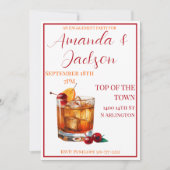 Invitation Jeu de fiançailles Vieux Cocktail Script (Devant)