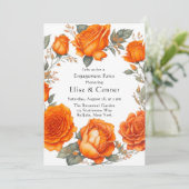 Invitation Jeu de fiançailles vintage orange (Debout devant)