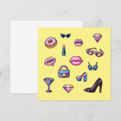 Invitation Jeu de filles glamour Y2K (Devant / Derrière)