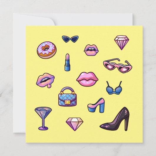 Invitation Jeu de filles glamour Y2K (Devant)