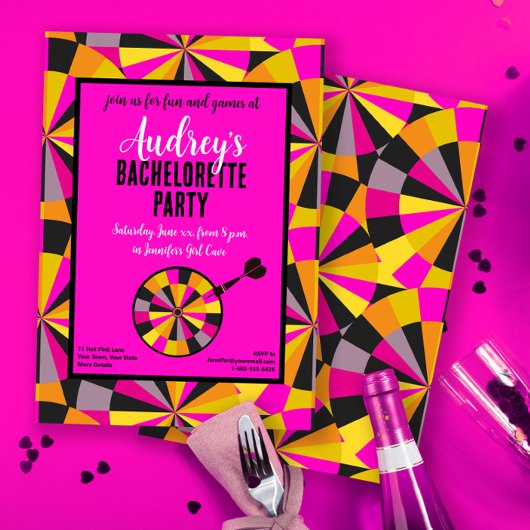 Invitation Jeu de fléchettes Bachelorette Thème Party
