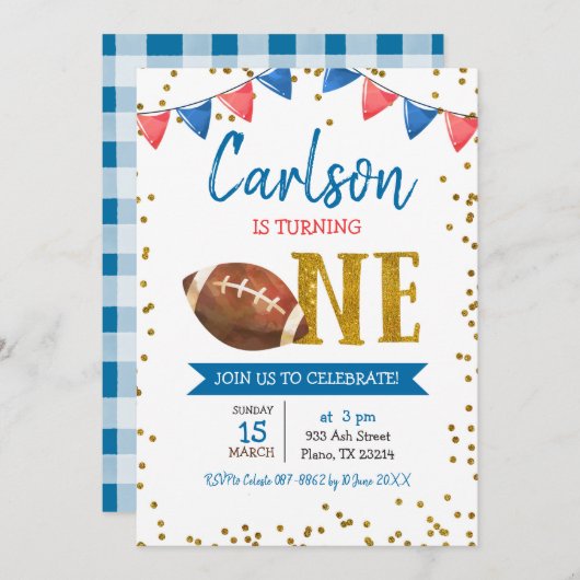 Invitation Jeu de football de la Marine Heure de l'invitation (Devant / Derrière)