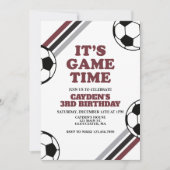 Invitation Jeu de football Heure Anniversaire (Devant)