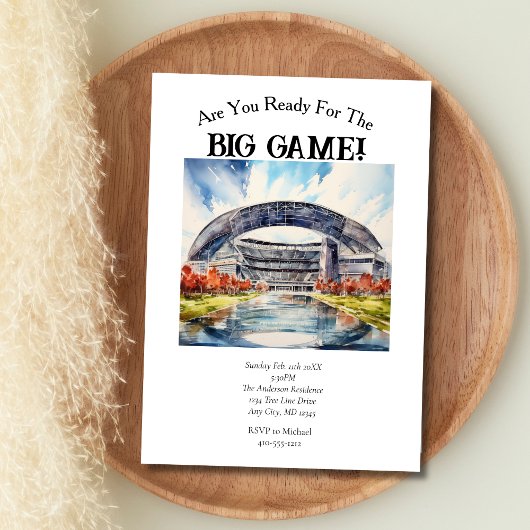 Invitation Jeu de football Jour Big Game Party