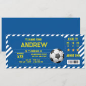 Invitation Jeu de football personnel Ticket Party (Devant / Derrière)