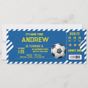 Invitation Jeu de football personnel Ticket Party