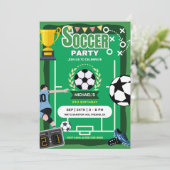 Invitation Jeu de football terrain de football fête d'anniver (Debout devant)