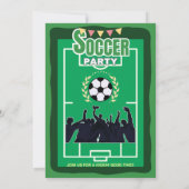 Invitation Jeu de football terrain de football fête d'anniver (Dos)