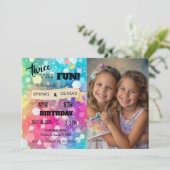 Invitation Jeu de frères et soeurs jumelé Anniversaire Photo  (Debout devant)