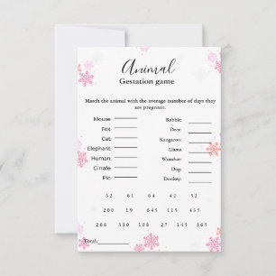 Invitation Jeu de gestation animal d'hiver jeu de baby shower