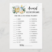 Invitation Jeu de gestation animale pour bébé avec réponses (Devant)