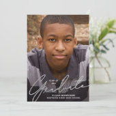 Invitation Jeu de graduation de la photo de la superposition (Debout devant)