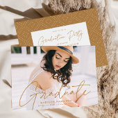 Invitation Jeu de graduation de la photo de Script Gold moder