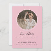 Invitation Jeu de graduation de photo minimal moderne rose (Dos)
