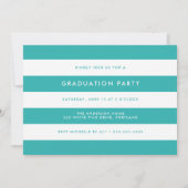 Invitation Jeu de graduation du script de pinceau turquoise (Dos)