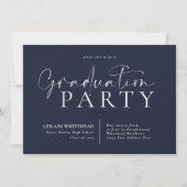 Invitation Jeu de graduation en typographie moderne Marine Bl (Devant)