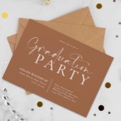Invitation Jeu de graduation en typographie moderne Orange