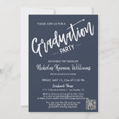 Invitation Jeu de graduation photo de code QR de la marine mo (Devant)