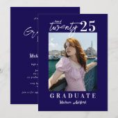 Invitation Jeu de graduation photo de la Marine de Script mod (Devant / Derrière)