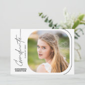 Invitation Jeu de graduation photo minimal de script moderne (Debout devant)