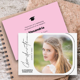 Invitation Jeu de graduation photo minimal de script moderne