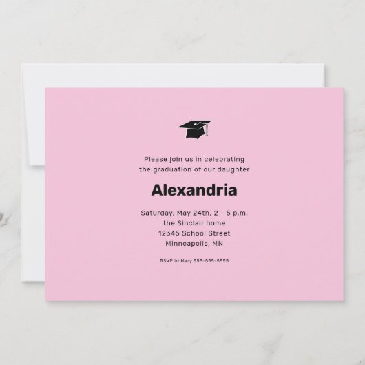 Invitation Jeu de graduation photo minimal de script moderne (Dos)