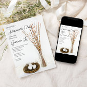 Invitation Jeu de Hatchelorette aux oeufs blancs rustiques