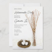 Invitation Jeu de Hatchelorette aux oeufs blancs rustiques (Devant)