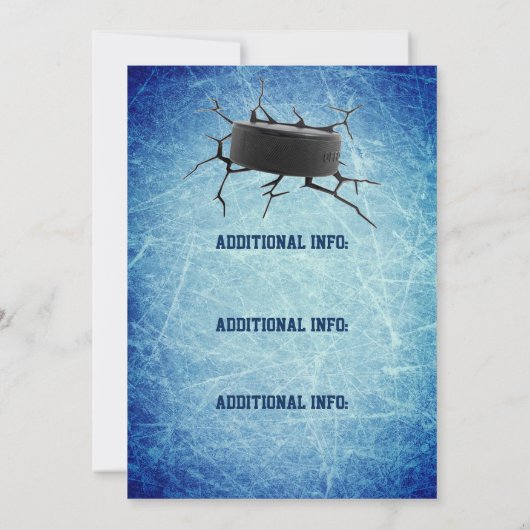 Invitation Jeu de hockey (Dos)