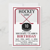 Invitation Jeu de hockey, Canette et Bâtons, Anniversaire (Devant)