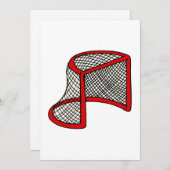 Invitation Jeu de hockey rouge (Devant / Derrière)